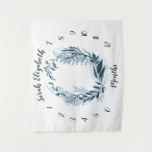 Wild Azure Maandelijkse Baby Foto Achtergrond Wandkleed (Voorkant)