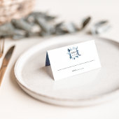 Wild Azure Monogram Wedding Plaatskaartje