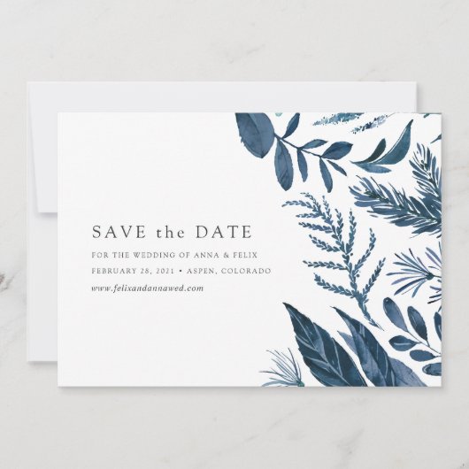 Wild Azure Save the Date Kaart (Voorkant)
