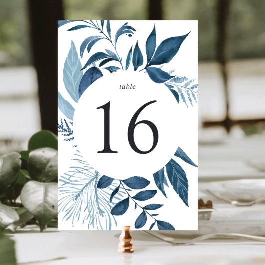 Wild Azure Table Number Kaart