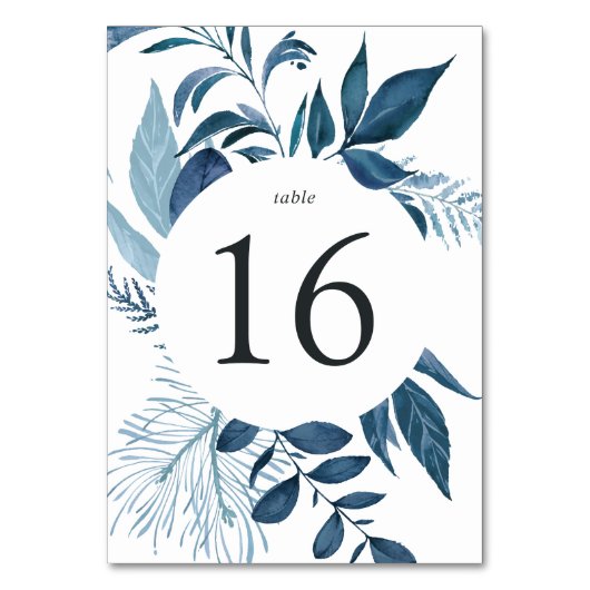 Wild Azure Table Number Kaart (Achterkant)