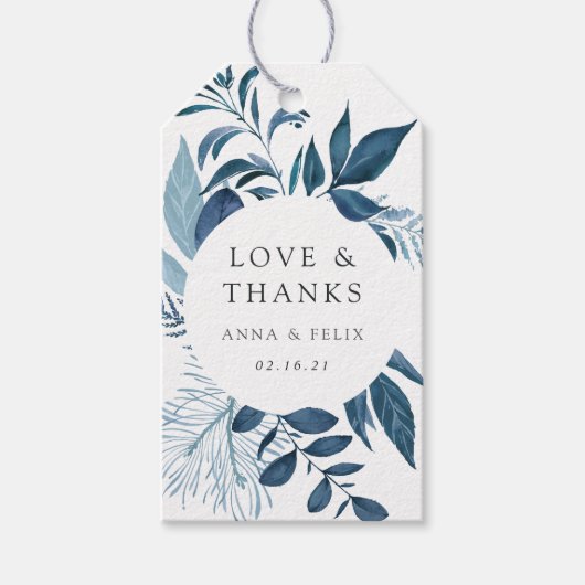 Wild Azure Wedding Favor Cadeaulabel (Voorkant)