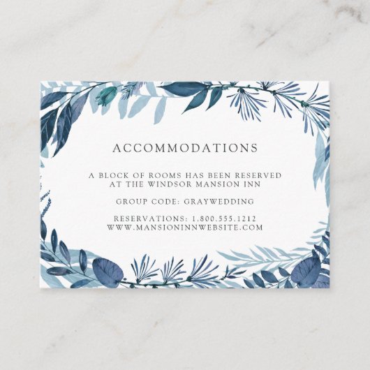 Wild Azure | Wedding Hotel Accommodatie Kaarten (Voorkant)