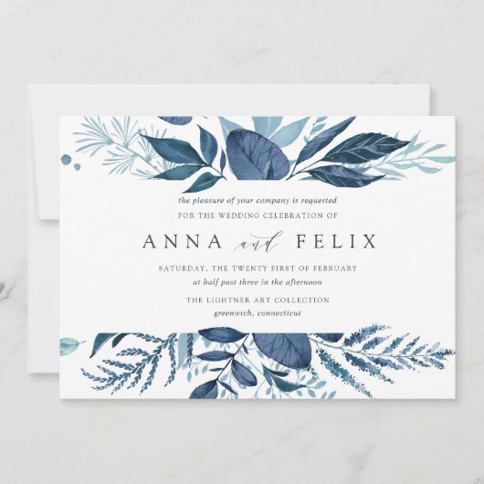 Wild Azure Wedding Invitation Kaart (Voorkant)