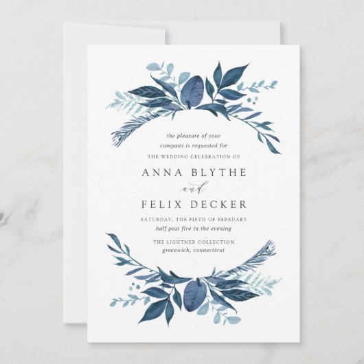 Wild Azure Wedding Invitation Kaart (Voorkant)