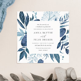 Wild Azure Wedding Invitation | Vierkant Kaart