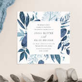 Wild Azure Wedding Invitation | Vierkant Kaart