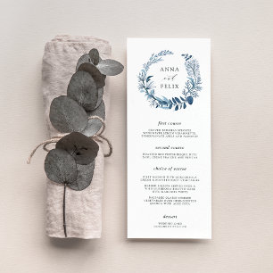 Wild Azure Wedding Menu Kaart