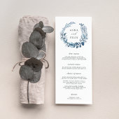 Wild Azure Wedding Menu Kaart