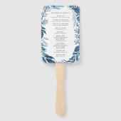 Wild Azure Wedding Program Handwaaier (Achterkant)