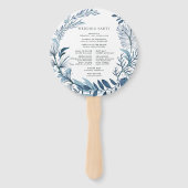 Wild Azure Wedding Program Handwaaier (Achterkant)