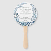 Wild Azure Wedding Program Handwaaier (Voorkant)