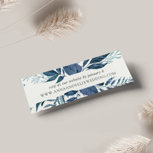 Wild Azure Wedding Website Kaarten   Mini Visitekaartjes