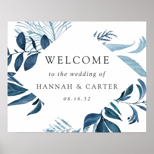 Wild Azure Wedding Welcome Poster (Voorkant)