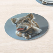 Wild Baby Boar Coaster 2 Ronde Kartonnen Onderzetter (Gebogen)