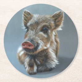 Wild Baby Boar Coaster 2 Ronde Kartonnen Onderzetter