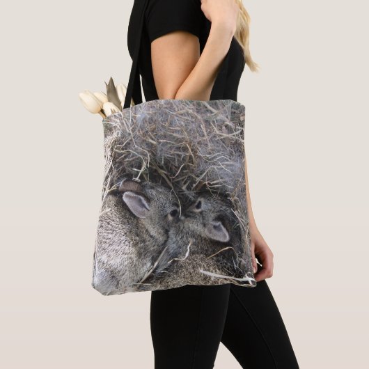Wild Baby Bunnies Canvas tas (Dichtbij)