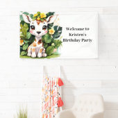 Wild Baby Giraffe Safari Verjaardag Spandoek (Insitu)