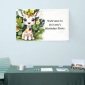 Wild Baby Giraffe Safari Verjaardag Spandoek (Beurs)
