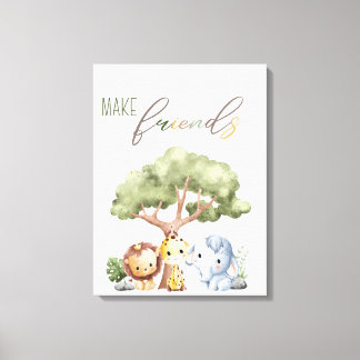 Wild Baby Safari Dieren Muurkunst Decor Canvas