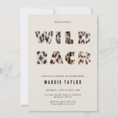 Wild Bach Leopard Fur Letters Bachelorette Party Kaart (Voorkant)