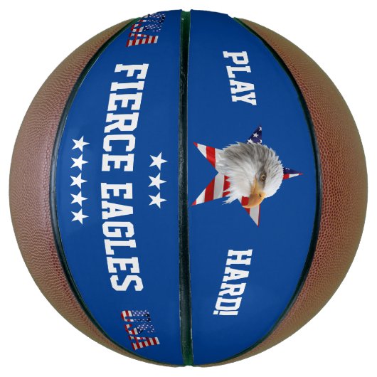 Wild Bald Eagle, de Amerikaanse vlag, Star Basketbal (Verticaal)