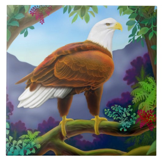 Wild Bald Eagle Tile Tegeltje (Voorkant)