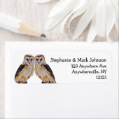 Wild Barn Owl Bird Artwork Name Persoonlijke White Etiket (Insitu)