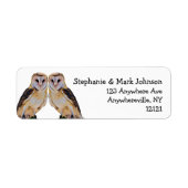 Wild Barn Owl Bird Artwork Name Persoonlijke White Etiket (Voorkant)