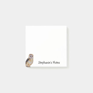 Wild Barn Owl Bird Artwork Name Persoonlijke White Post-it® Notes