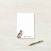 Wild Barn Owl Bird Artwork Name Persoonlijke White Post-it® Notes (Op bureau)