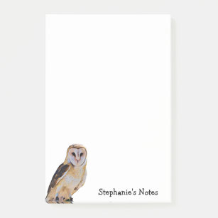 Wild Barn Owl Bird Artwork Name Persoonlijke White Post-it® Notes