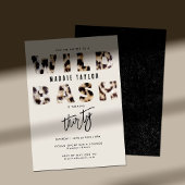 Wild Bash Leopard Fur Letters 30th Birthday Party Kaart