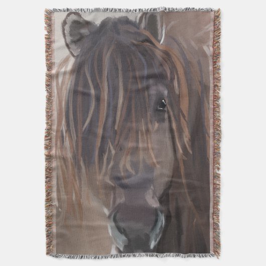 Wild Bay Bruin Paard Grappig Messy Haar Deken (Voorkant Verticaal)