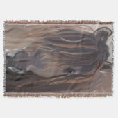 Wild Bay Bruin Paard Grappig Messy Haar Deken (Voorkant)