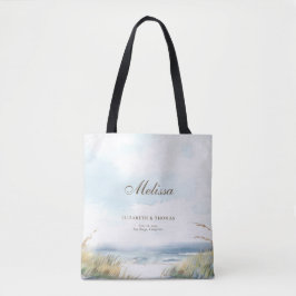 Wild Beach hek oceaan gras chique elegante bruilof Tote Bag