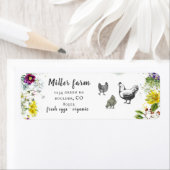 wild beadow floral rustic script return address etiket (Insitu)