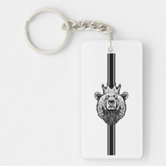 Wild Bear Head Keychain