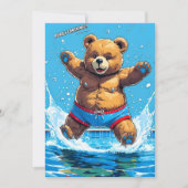 Wild Bear Summer Vintage Pool  Aankondiging (Voorkant)