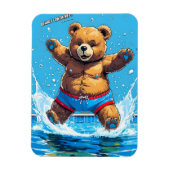 Wild Bear Summer Vintage Pool  Magneet (Verticaal)