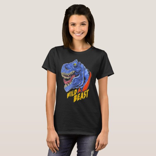 Wild Beast Dinosaur rex Bigst Scary face T-shirt (Voorkant volledig)