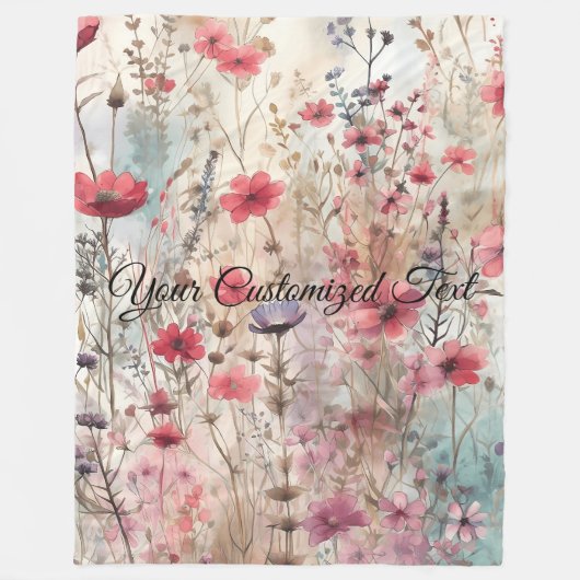 Wild Beauty Geweven: Gemaakt door Wildflower Fleece Deken (Voorkant)