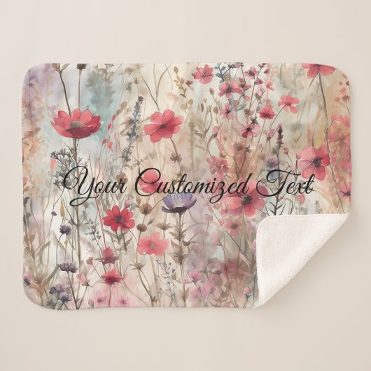 Wild Beauty Geweven: Gemaakt door Wildflower Sherpa Deken (Voorkant (horizontaal))