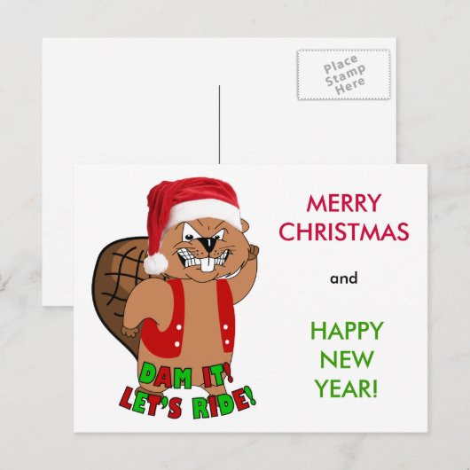 Wild-Beavers Christmas Post Kaart (Voorkant / Achterkant)