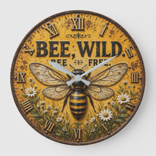 Wild Bee Rustic Farmhouse Grote Klok (Voorkant)