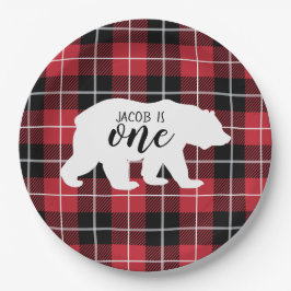 Wild Beer Flanel Plaid Pattern 1e Verjaardagsfeest Papieren Bordje