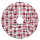 Wild Beer Pit Black Red & White Flannel Pattern Kerstboom Rok (Voorkant)
