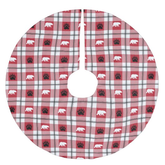 Wild Beer Pit Black Red & White Flannel Pattern Kerstboom Rok (Voorkant)