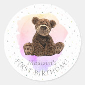 Wild Beer Roze eerste geboorte Ronde Sticker (Voorkant)