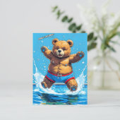Wild Beer zomer  zwembad Feestdagenkaart (Staand voorkant)